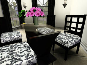 Sims 3 — Mystique Dining Room Table by metisqueen2 — Beautiful curved glass dining table. Table only has 4 eating slots