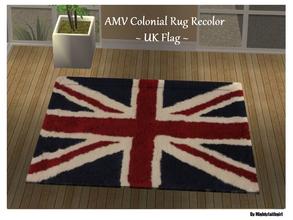 Sims 2 — AMV Colonial Rug Recolor - UK Flag by mightyfaithgirl — Plush UK Flag recolor of Angela (AMV) Colonial Bedroom