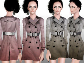 Sims 3 — Outdoor SET_173_2 by ShakeProductions — -Belted silk trench coat recorable with 3 pallets