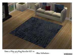 Sims 2 — Sims 2 Play 3x3 Rug Recolor SET #1 - Blue Velveteen by mightyfaithgirl — A Blue recolor of Sims 2 Play\'s 3x3