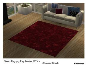 Sims 2 — Sims 2 Play 3x3 Rug Recolor SET #1 - Crushed Velvet by mightyfaithgirl — A Wine Red recolor of Sims 2 Play\'s