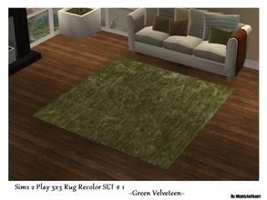 Sims 2 — Sims 2 Play 3x3 Rug Recolor SET #1 - Green Velveteen by mightyfaithgirl — A Green recolor of Sims 2 Play\'s 3x3