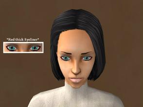 Sims 2 — [06] - Red Thick Eyeliner by Xodess — This eyeliner is red with a thick style. - Works for both genders. - Works