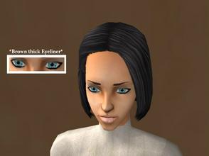 Sims 2 — [02] - Brown Thick Eyeliner by Xodess — This eyeliner is dark brown with a thick style. - Works for both