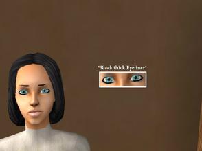 Sims 2 — [01] - Black Thick Eyeliner by Xodess — This eyeliner is black with a thick style. - Works for both genders. -