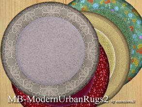 Sims 3 — MR-ModernUrbanRugs2 by matomibotaki — MR-ModernUrbanRugs2, new round rug mesh with 2 recolorable areas, by