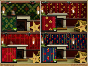 Sims 3 — 4 Xmas Patterns by thesorceress — 4 Patterns for your Xmas houses, furniture, clothes ;) Made for the ones that
