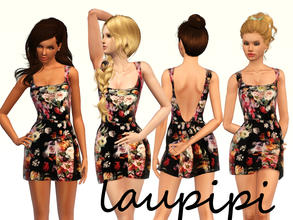 Sims 3 — Fall Dress Part 2 by laupipi2 — Not reccolorable printed dress. Enjoy :)