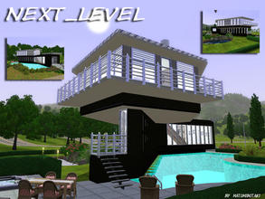 Sims 3 — Next_Level by matomibotaki — Modern, futuristic home of steel, glass and stone, angular massively built, unusual