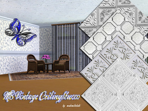 Sims 3 — MB-VintageCeilingStucco by matomibotaki — MB-VintageCeilingStucco, 4 vintage stucco design ceiling tiles with