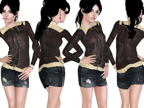 Sims 3 — TEEN Outdoor_1 by ShakeProductions — -Teen outfit.Leather jackets with denim skirts.Can be recorable with 2