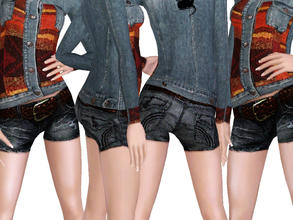 Sims 3 — TEEN Outdoor_4 (DenimShorts) by ShakeProductions — -Teen belted denim shorts.