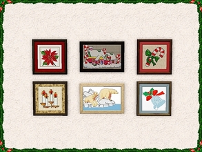 Sims 3 — Christmas Cross Stitch Pack by weirdling2 — Just in time for the holidays, it's a pack of Christmas cross stitch