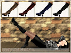 Sims 3 — Chic Suede Boots by Serpentrogue — *4 variations *young adult/adult *everyday/formal/outerwear *2 recolourable