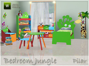 Sims 3 —  Bedroom Jungle by Pilar — fun and color for kids sims
