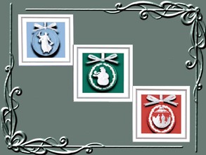 Sims 3 — Three Christmas Plaques Sets by Rosieuk — Three lovely plaques set's for Christmas, there are four different
