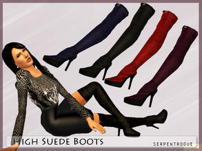 Sims 3 — High Suede Boots by Serpentrogue — *6 variations *young adult/adult *everyday/formal/outerwear *3 recolourable