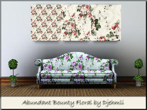 Sims 3 — Djem_Abundant_Bounty_Floral by djehmli — A vintage rose bouquet pattern - four color-able pallets