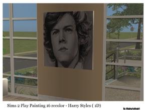 Sims 2 — One Direction Painting RC SET 1 - Harry Styles by mightyfaithgirl — Harry Styles Pencil Sketch is a recolor of