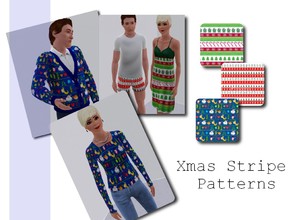 Sims 3 — Christmas Stripe Patterns by cm_11778 — New Christmas stripe patterns for your Sim holidays.