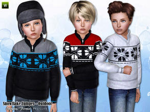 Sims 3 — ~ Snowflake Jumper ~ by lillka — Snowflake pullover for child boys. Everyday/Formal/Outdoor 3 styles/3