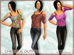 Sims 3 — Cheerful Outfit by Serpentrogue — *3 variations *young adult/adult *3 recolourable area *everyday *new mesh 