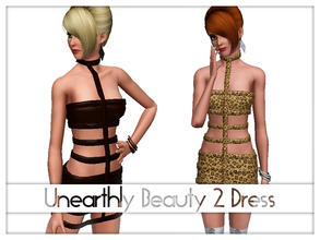 Sims 3 — Unearthly Beauty 2 Dress  by Kiolometro — Unearthly beauty is back! Dress of strips of leather will look very