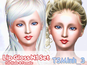 Sims 3 — Lip Gloss N1 Set by TsminhSims — This is a set with two type of Lip Gloss: teeth and non teeth I hope you like