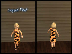 Sims 2 — [02] - Brown Leopard Print Dress by Xodess — This set consists of four everyday dresses for Toddler\'s; two