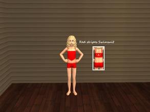 Sims 2 — [01] - Girl - Red Stripes Swimsuit by Xodess — This set consists of six swimsuits for your girl Child. I hope