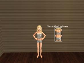 Sims 2 — [06] - Girl - Starry Night Swimsuit by Xodess — This set consists of six swimsuits for your girl Child. I hope