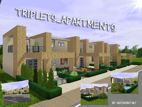 Sims 3 — Triplets-Apartments by matomibotaki — As the name shows, these are 3 apartments in a line, each is similar to