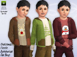 Sims 3 — Christmas/Snowflake Day Fleece for Boys by minicart — Send your little boys out to play in the snow on Snowflake