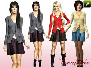Sims 3 — Shabby Style Hache Sweater Dress by Harmonia — Custom Mesh By Harmonia09 4 Variations. Recolorable Sweater dress