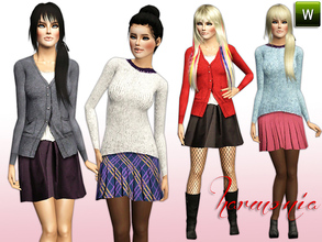 Sims 3 — Harmonia Set 112 by Harmonia — Shabby Sweater Dresses...Just a scarf to go outside...