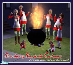 Sims 2 — Strawberry Shortcake Costume Set by sweettems — Remember the old Strawberry? Well, she\'s back just in time for