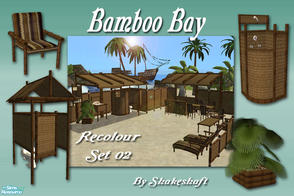 Sims 2 — Bamboo Bay - Recolour 02 by Shakeshaft — A recolour of my Bamboo Bay Set in a dark bamboo texture with brown