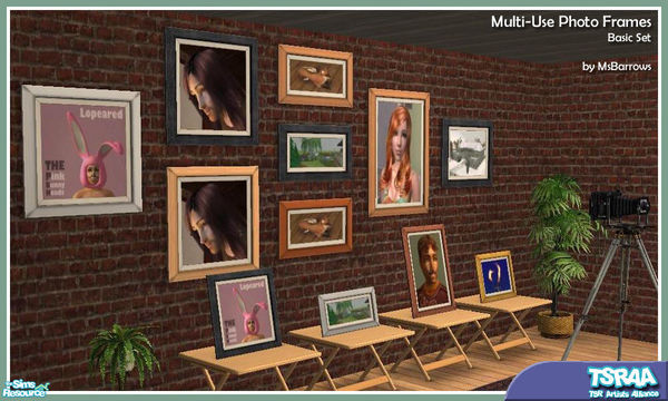 Sims 2 — Multi-Use Photo Frames - Basic Set by MsBarrows — Want a picture frame that can be placed on a counter, table or