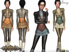 Sims 3 — Fratres - Steampunk Aviator - Set98 by ekinege — This set consists of 4 pieces. 1 Outfit, 1 boots, 2 goggles.