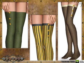 Sims 3 — Fratres - Steampunk Over The Knee Socks by ekinege — Over the knee socks. Feature 3 metal buttons on side. 2