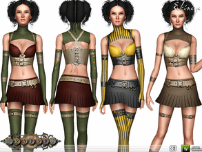 Sims 3 — Fratres - Steampunk Couture - Set99 by ekinege — This set consists of 4 pieces. Top, bottom and 2 Accessories.