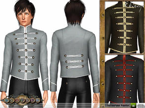 Sims 3 — Fratres - Steampunk Military Jacket 3 by ekinege — Brass effect buttons to both sides and the centre, buttoned