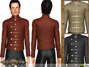 Sims 3 — Fratres - Steampunk Military Jacket 2 by ekinege — Five strap fastenings with decorative copper effect button.