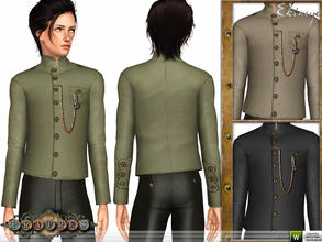 Sims 3 — Fratres - Steampunk Military Jacket 1 by ekinege — Jacket with magnifying glass. Copper buttons to front, the