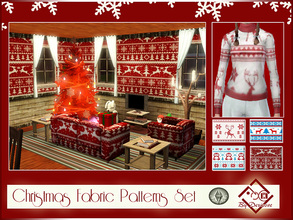 Sims 3 — Christmas Fabric Patterns Set by Devirose — Decorate your walls, your sofa, your clothes, with these textures of