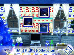 Sims 3 — Holy Night Collection by Devirose — All the magic of Christmas in these three paintings in the tone of blue.