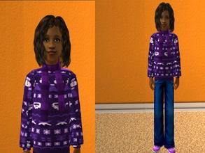 Sims 2 — Purple Christmas sweater by oldmember_lucianna882 — A bright and cheerful seasonal sweater for your Sim girls. 