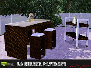 Sims 3 — La Sirena Patio Set by metisqueen2 — Do your sims love the outdoors? If so, this is the set for them. This