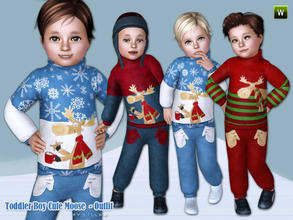Sims 3 — Toddler Boy ~ Cute Moose Outfit by lillka — Winter outfit for toddler boys. Everyday/Formal/Sleepwear/Outdoor 3