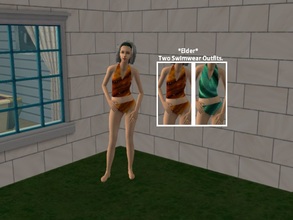 Sims 2 — *Elder* - Two Swimwear Outfits. by Xodess — These two swimwear outfits are for Elders... my second outfits for